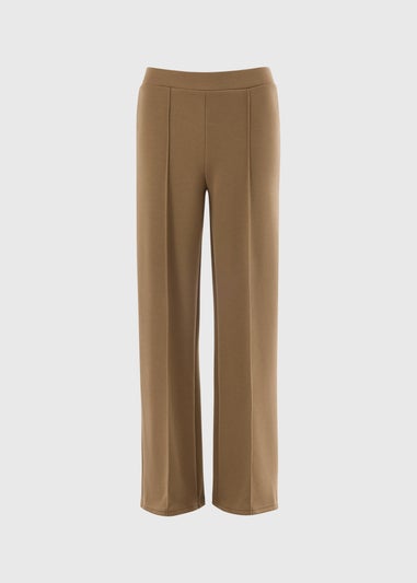 Et Vous Camel Ponte Pique Wide Leg Trousers