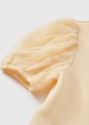 Girls Yellow Puff Sleeve Jumpsuit (7-15yrs)