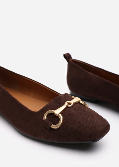 Where's That From Kira Brown Suede Flat Pumps