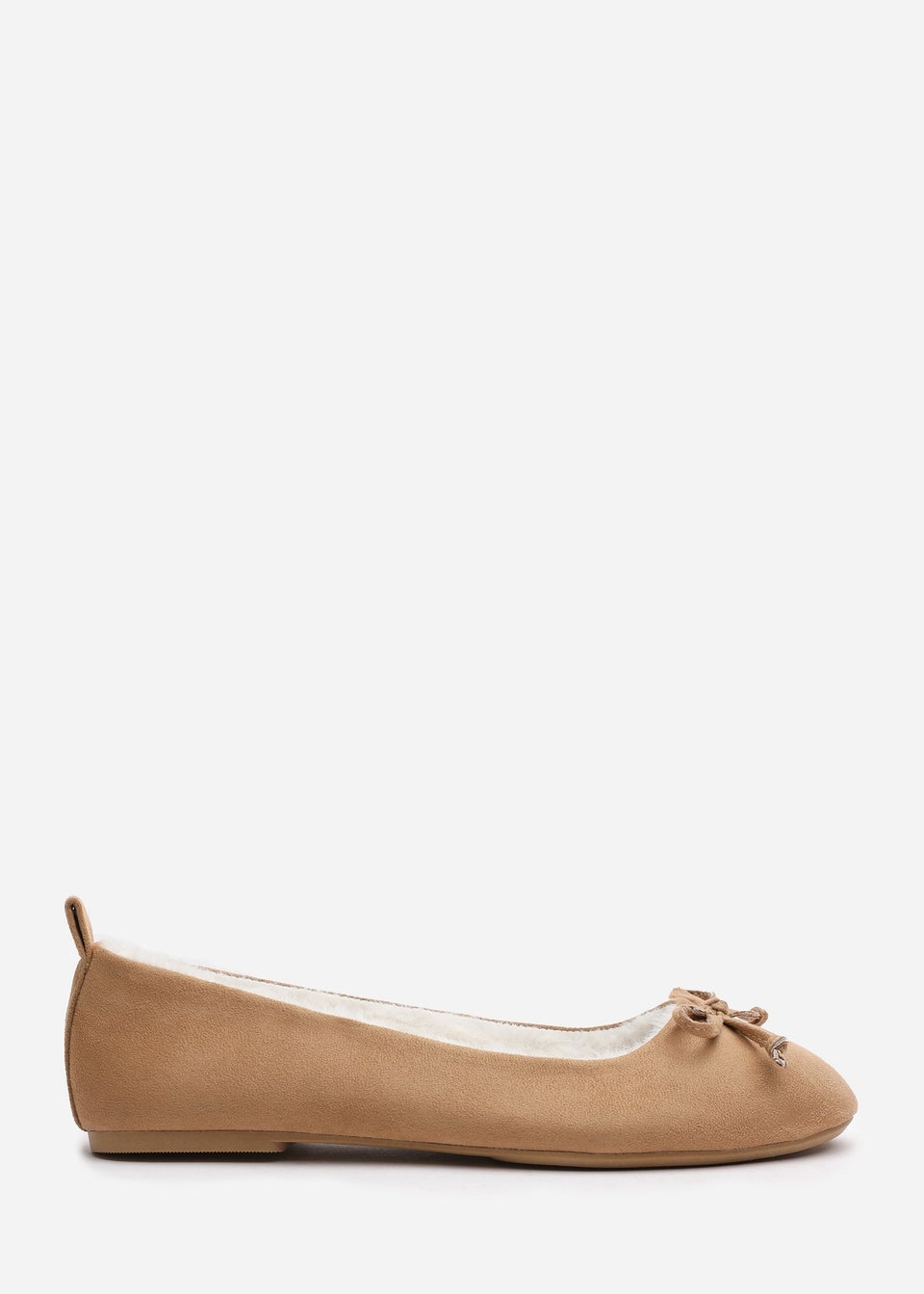 Wheres That From Cassia Camel Suede Faux Fur Fluffy Slippers