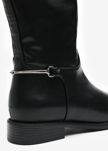 Where's That From Monroe Black PU Knee High Boots