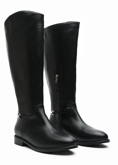 Where's That From Monroe Black PU Knee High Boots
