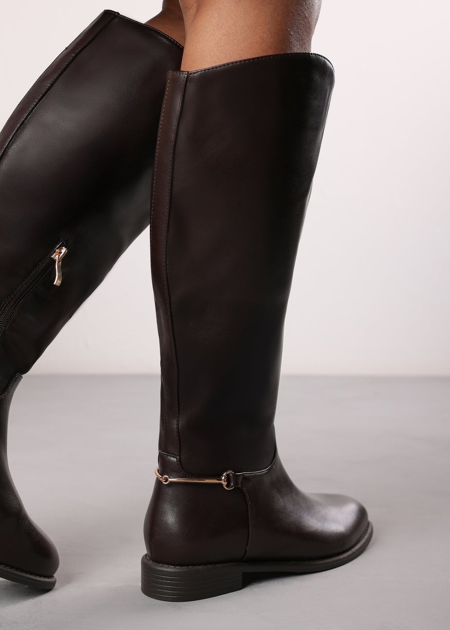 Where's That From Monroe Dark Brown Knee High Boots