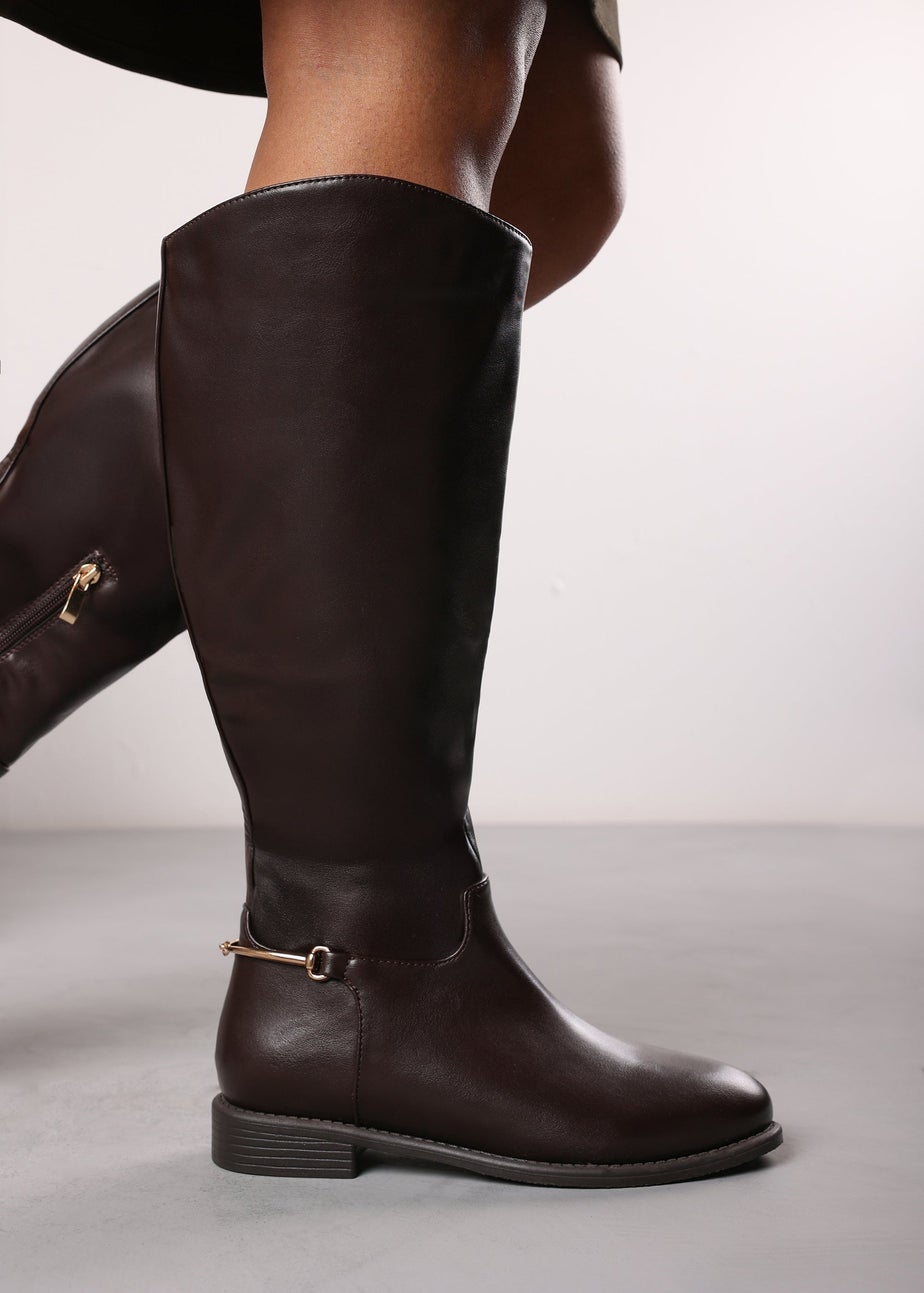 Where's That From Monroe Dark Brown Knee High Boots