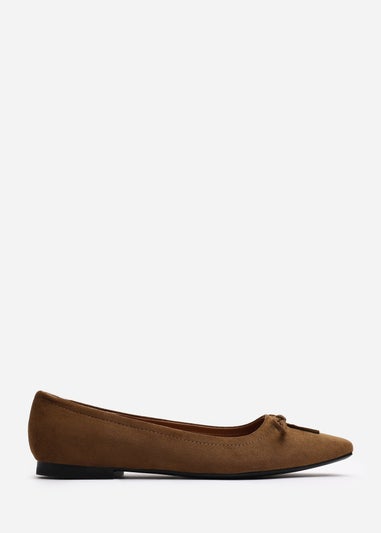 Where's That From Lauren Khaki Suede Flat Pumps