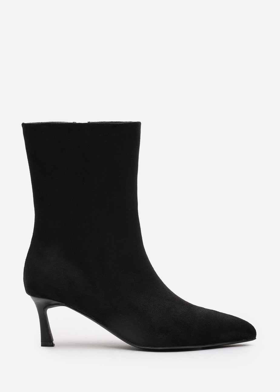 Where's That From Nyla Black PU Ankle Heeled Boots