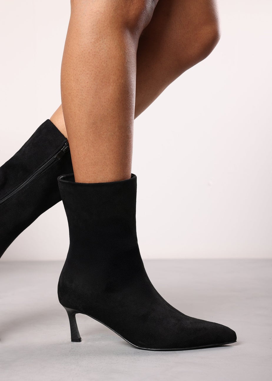 Where's That From Nyla Black PU Ankle Heeled Boots