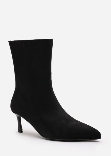 Where's That From Nyla Black PU Ankle Heeled Boots