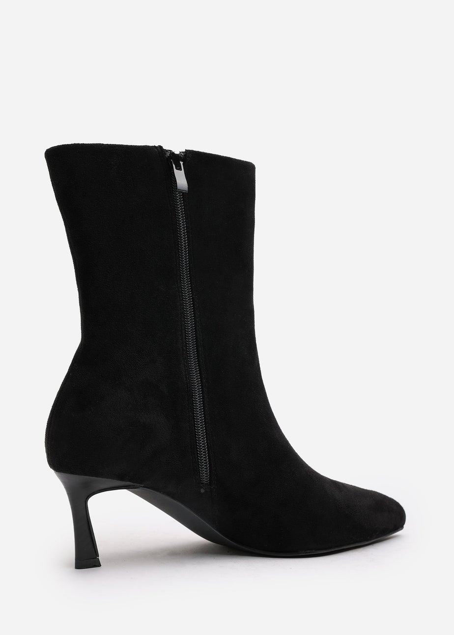 Where's That From Nyla Black PU Ankle Heeled Boots