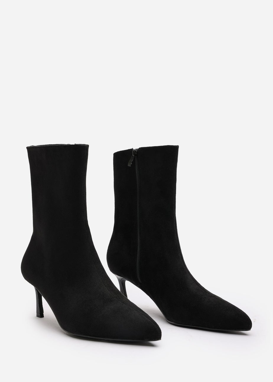 Where's That From Nyla Black PU Ankle Heeled Boots