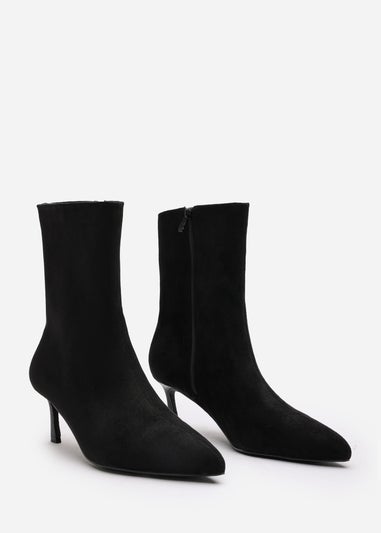 Where's That From Nyla Black PU Ankle Heeled Boots