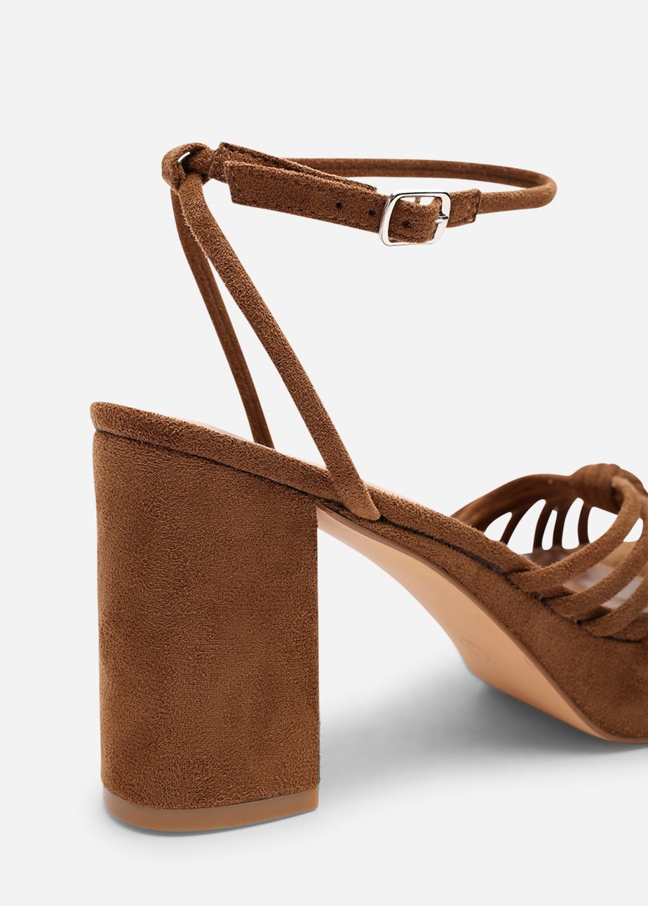 Wheres That From Bronte Cognac Suede Platform Sandals