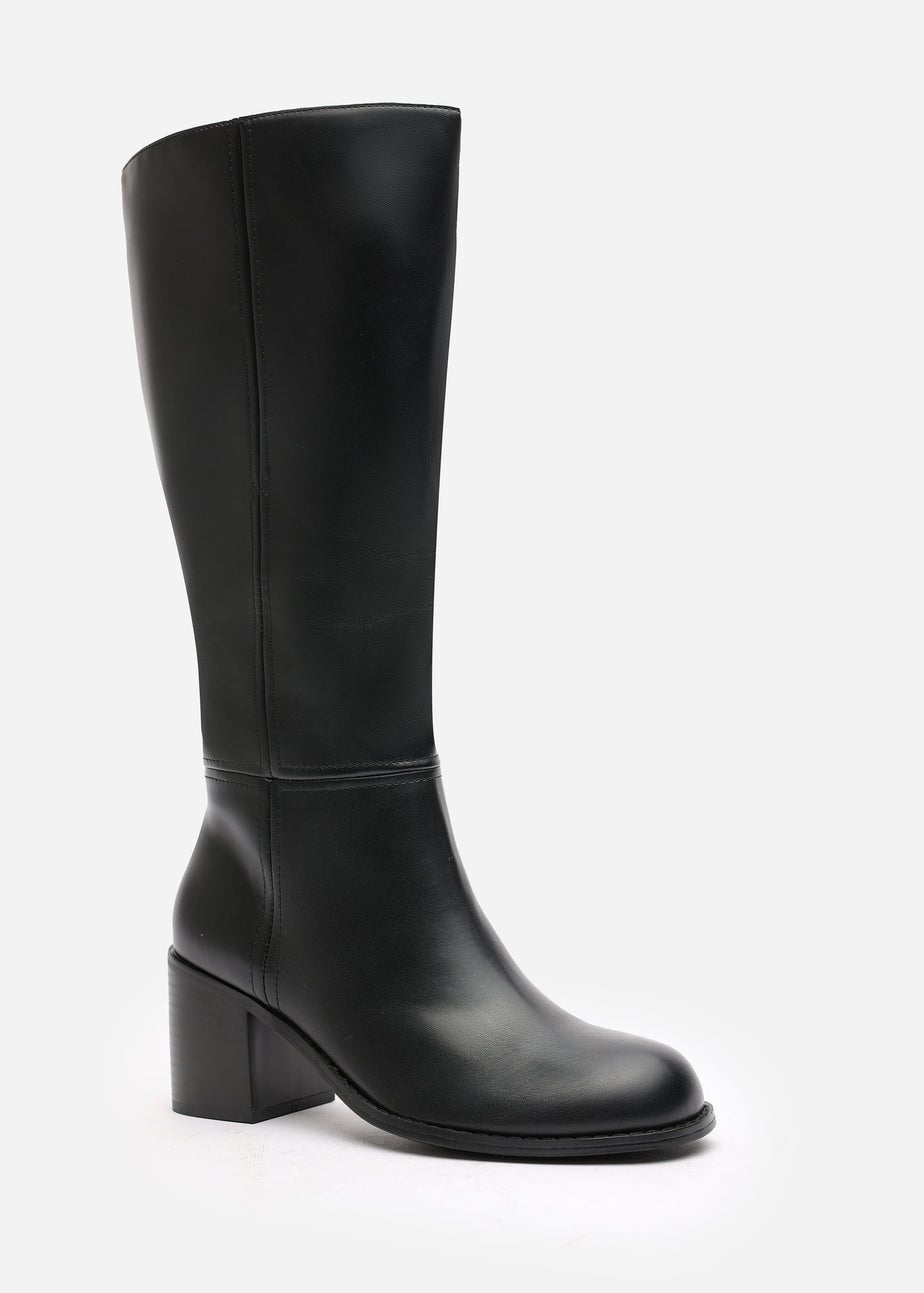 Where's That From Matilda Black PU Knee High Boots