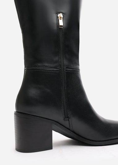 Where's That From Matilda Black PU Knee High Boots