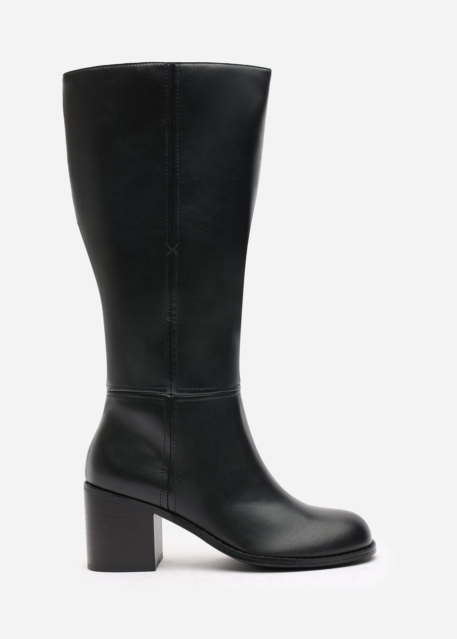 Where's That From Matilda Black PU Knee High Boots