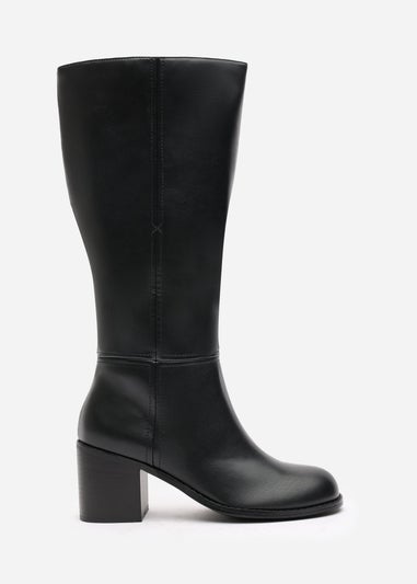 Where's That From Matilda Black PU Knee High Boots
