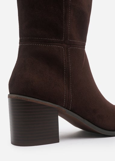 Where's That From Matilda Dark Brown PU Knee High Boots