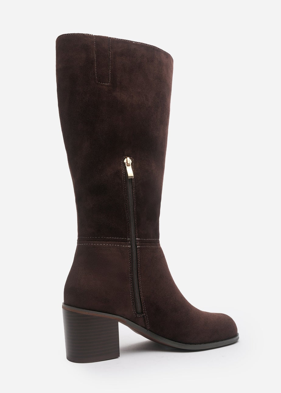 Where's That From Matilda Dark Brown PU Knee High Boots
