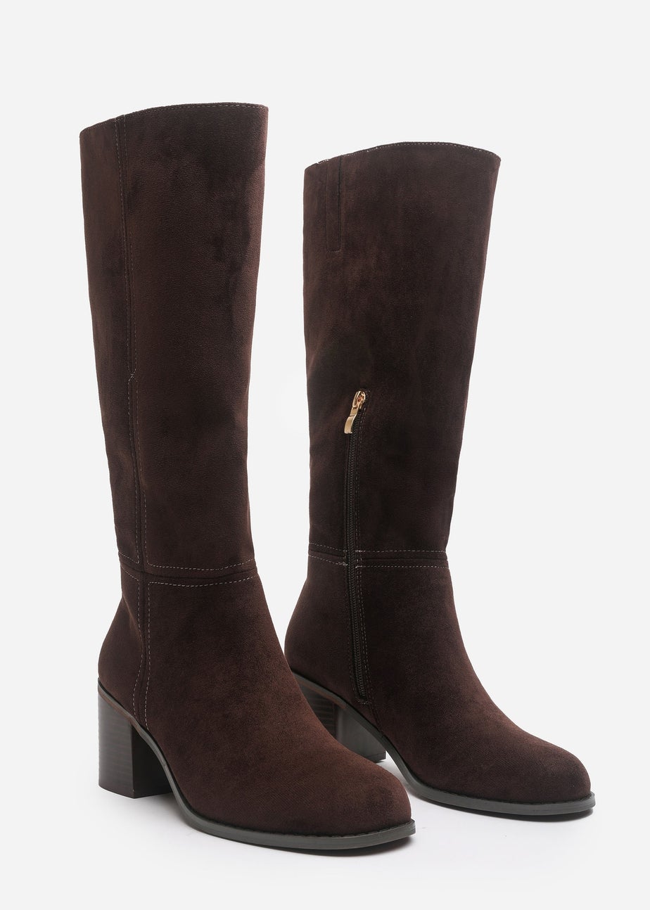 Where's That From Matilda Dark Brown PU Knee High Boots