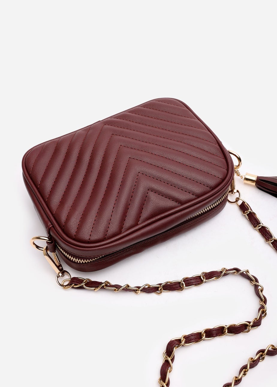 Where’s That From Ange Dark Brown Quilted Crossbody Bag