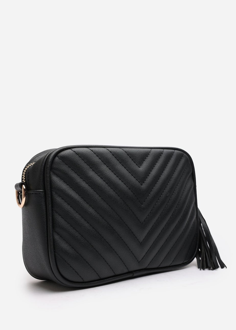 Where’s That From Ange Dark Brown Quilted Crossbody Bag