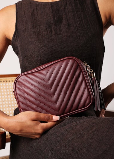 Where’s That From Ange Dark Brown Quilted Crossbody Bag