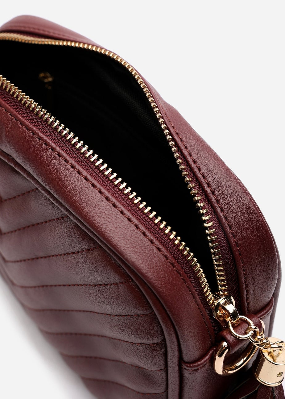 Where’s That From Ange Dark Brown Quilted Crossbody Bag
