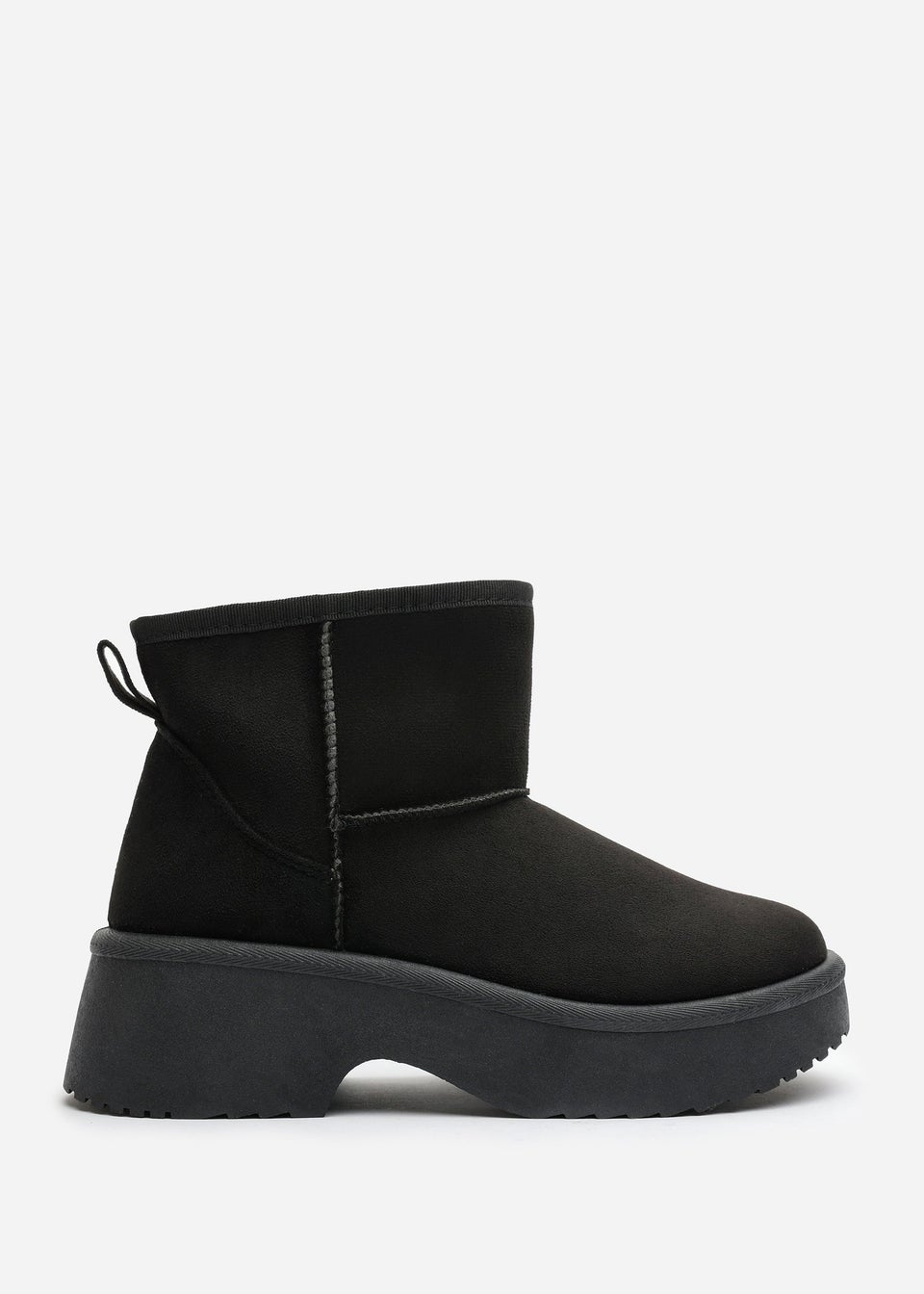 Where's That From Darcy Black PU Platform Ankle Boots