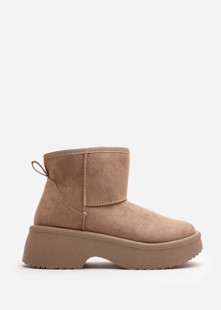 Where's That From Darcy Camel PU Platform Ankle Boots