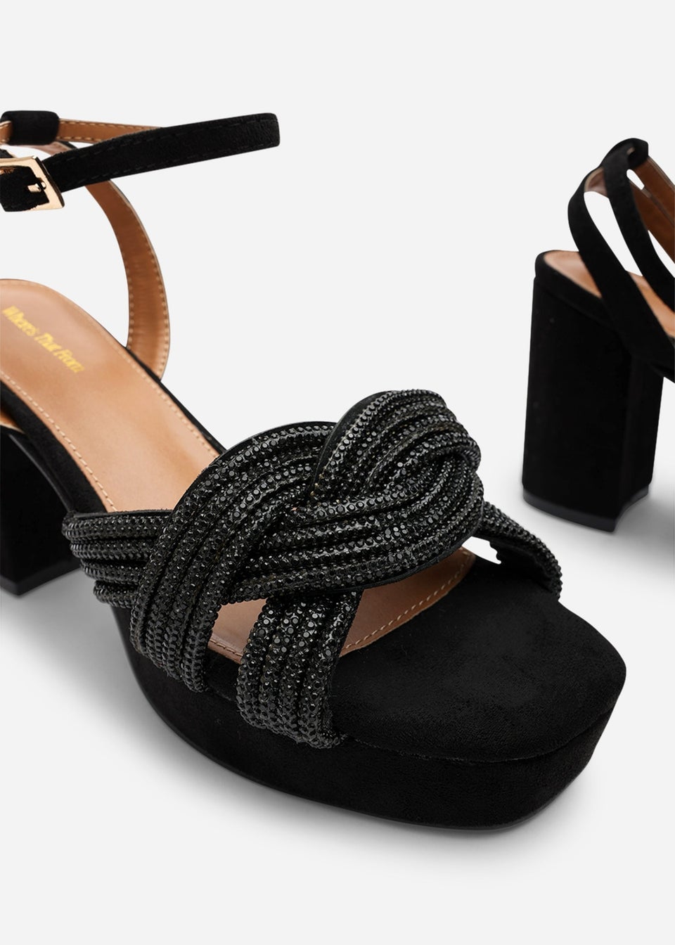Wheres That From Karen Black Suede Platform Block Heels