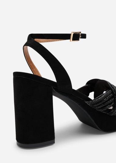 Wheres That From Karen Black Suede Platform Block Heels