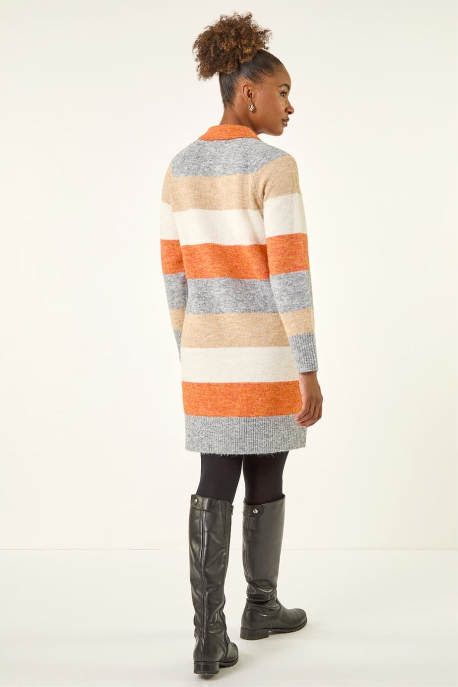 Roman Orange Collared Knit Shift Dress