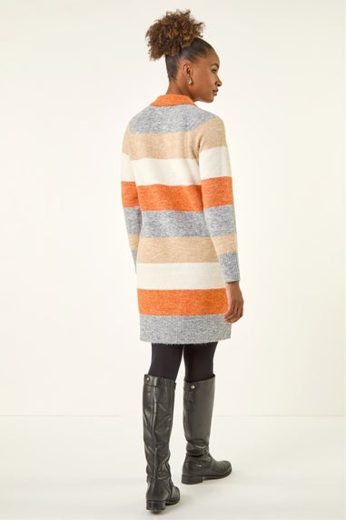 Roman Orange Collared Knit Shift Dress