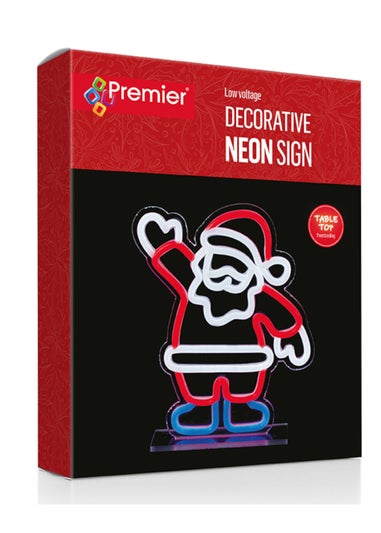 Premier Decorations Red Santa Design Hang or Stand Lit Neon Sign