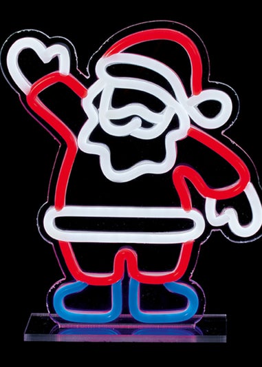 Premier Decorations Red Santa Design Hang or Stand Lit Neon Sign