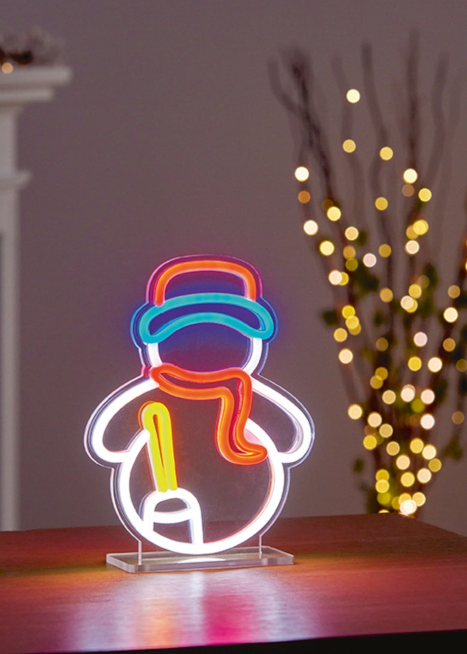 Premier Decorations Snowman Design Hang or Stand Lit Neon Sign