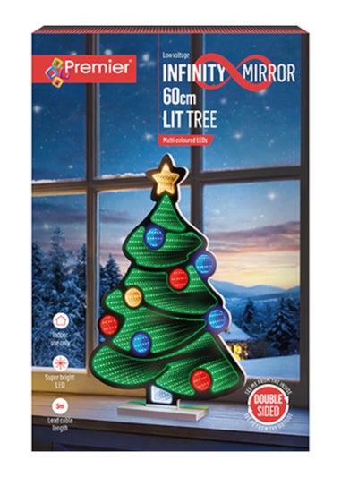 Premier Decorations Christmas Tree Standing Infinity Mirror