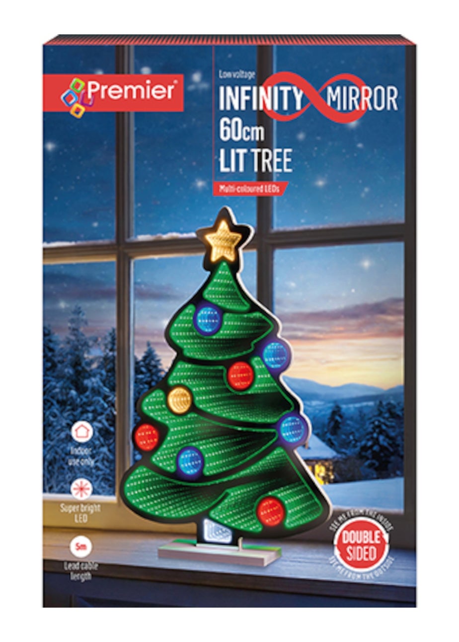 Premier Decorations Christmas Tree Standing Infinity Mirror