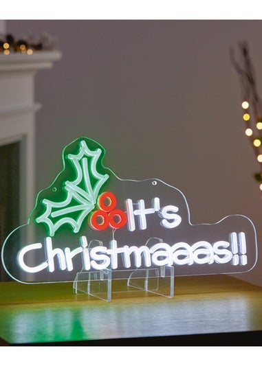 Premier Decorations It's Christmaaas Hang or Stand Lit Neon Sign