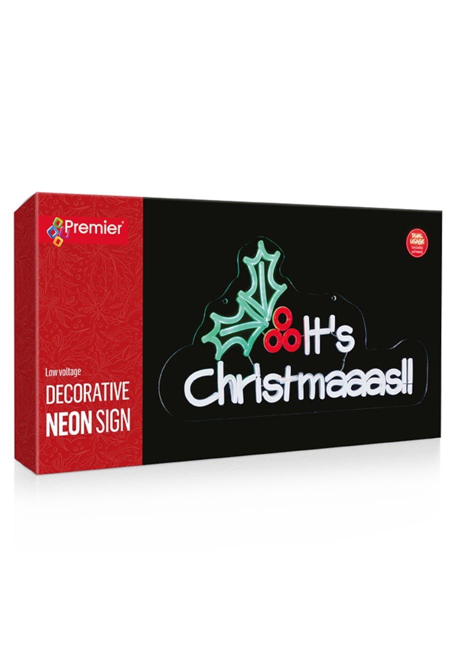 Premier Decorations It's Christmaaas Hang or Stand Lit Neon Sign