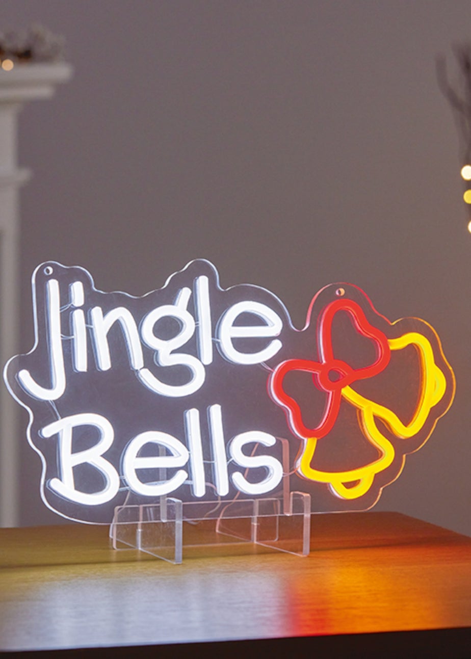 Premier Decorations Jingle Bells Hang-Stand Lit Neon Sign