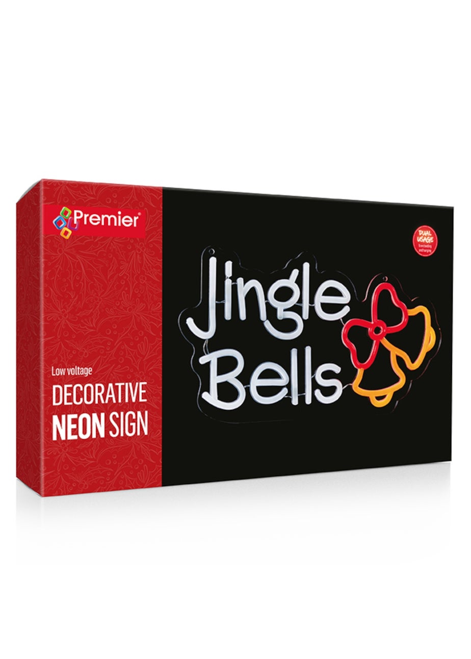Premier Decorations Jingle Bells Hang-Stand Lit Neon Sign
