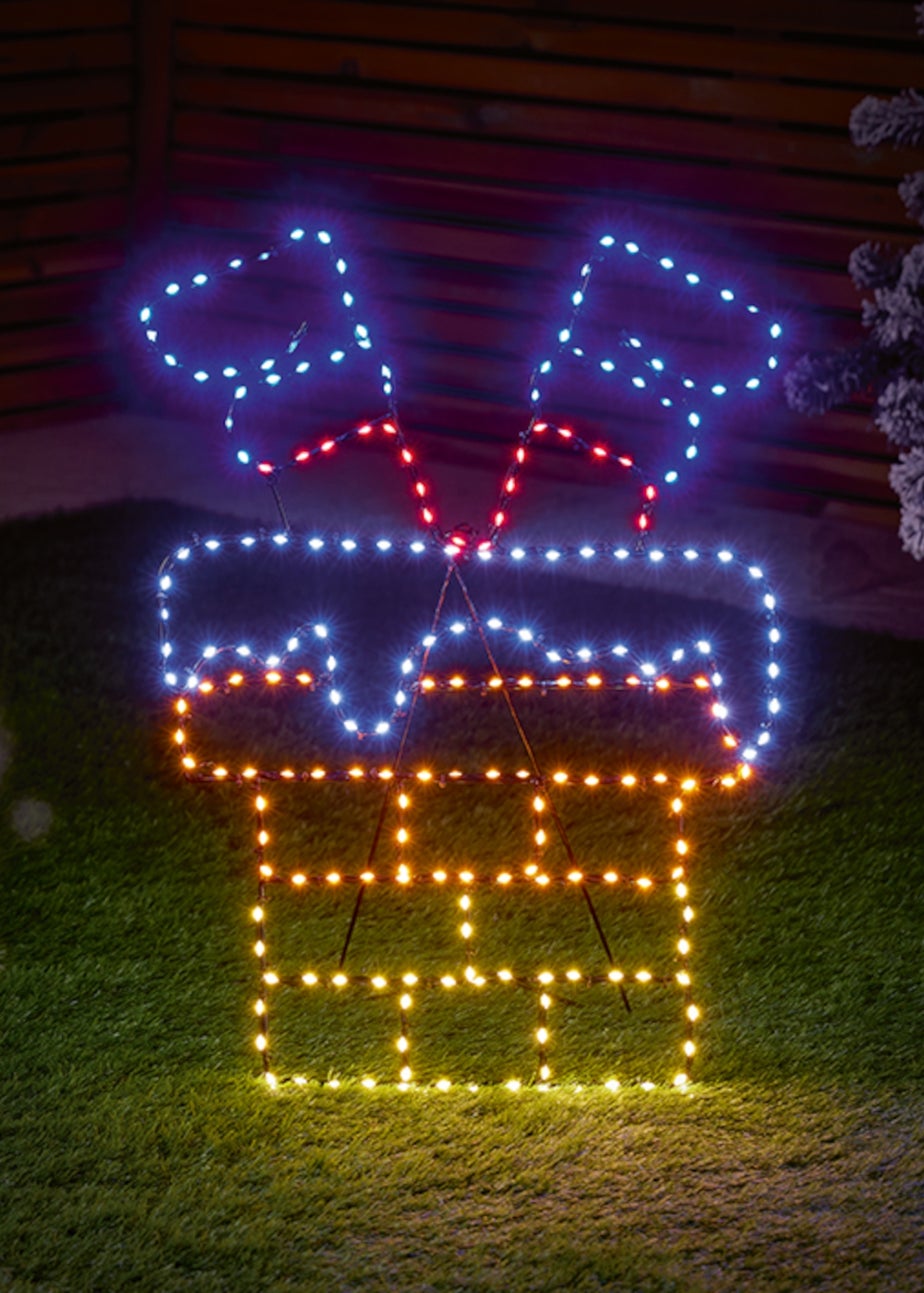 Premier Decorations Twinkling Flexibrights Santa Down Chimney Wall Motif