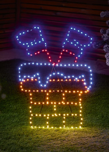 Premier Decorations Twinkling Flexibrights Santa Down Chimney Wall Motif
