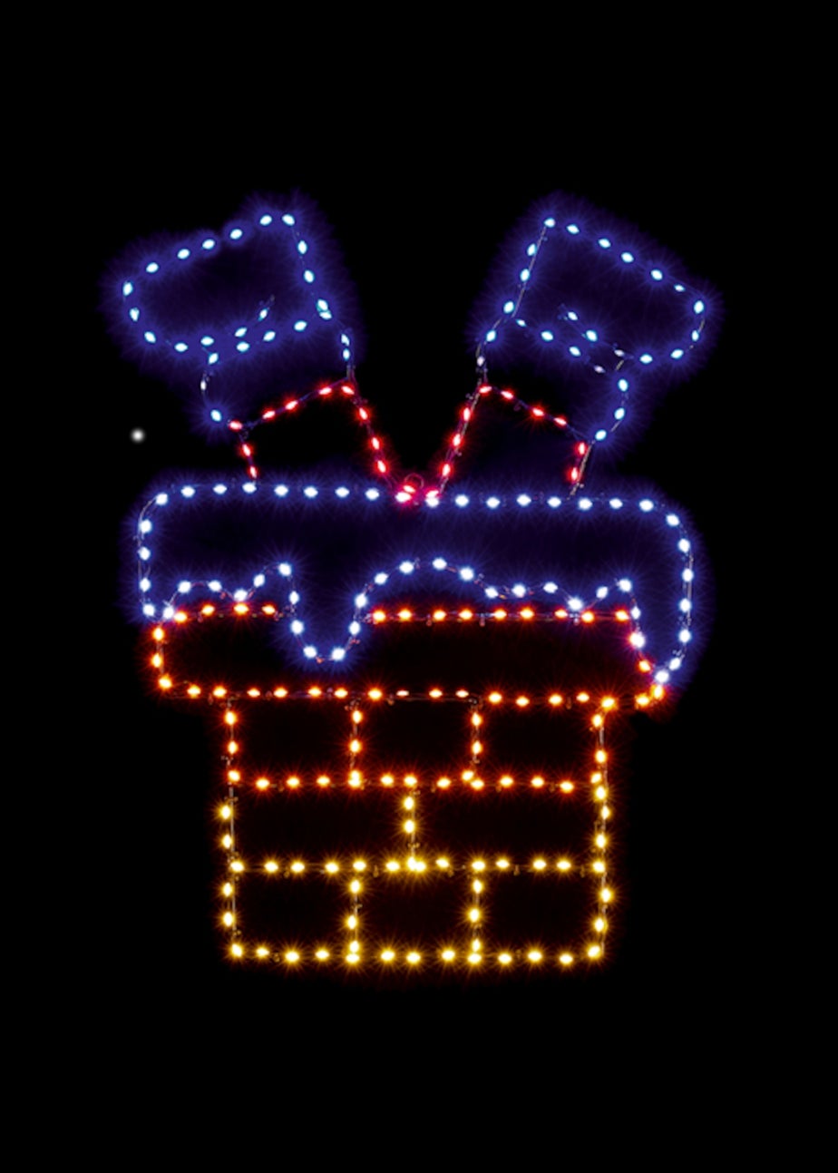 Premier Decorations Twinkling Flexibrights Santa Down Chimney Wall Motif