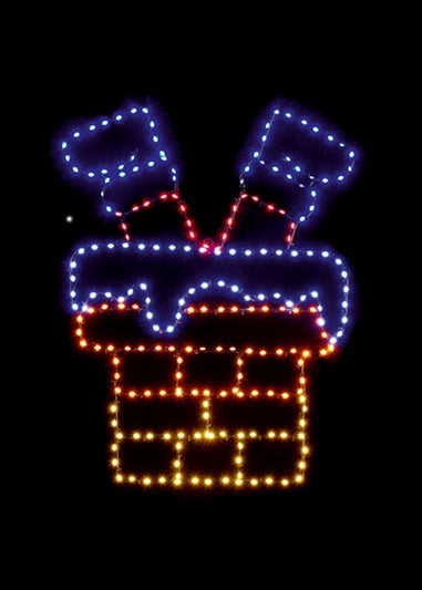 Premier Decorations Twinkling Flexibrights Santa Down Chimney Wall Motif