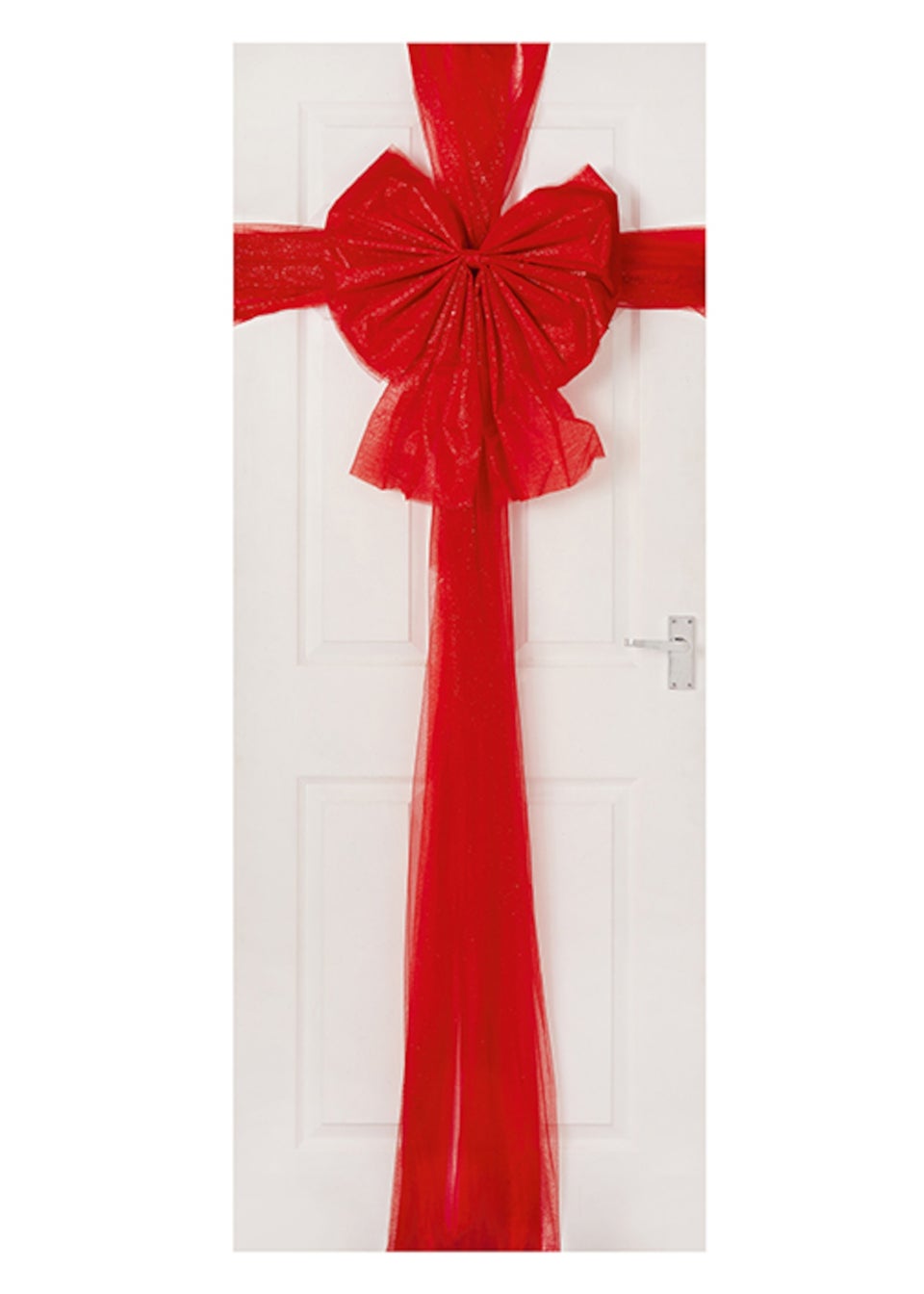 Premier Decorations Red Bow with  Ribbon Door Wrap