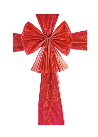 Premier Decorations Red Bow with  Ribbon Door Wrap