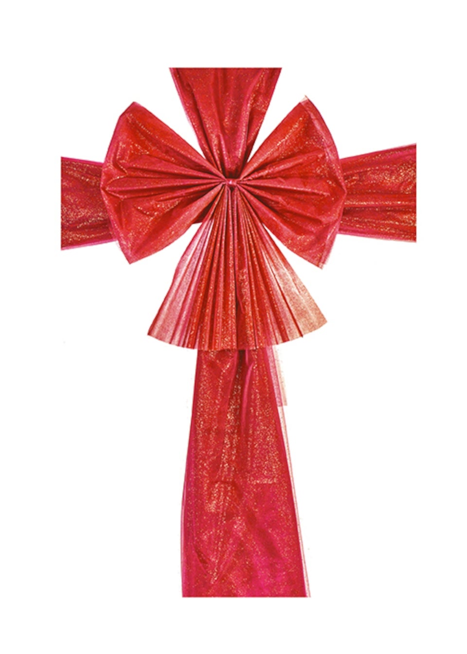 Premier Decorations Red Bow with  Ribbon Door Wrap