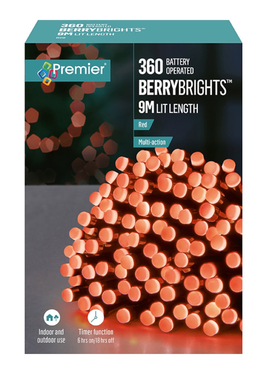Premier Decorations Multi Action  Berry Brights with 360  Red LEDs